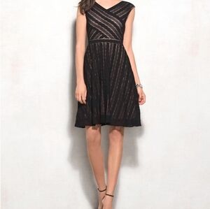 Signature Black and Pink Lace Midi Dress